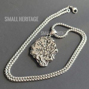 Two-Sided Vegvísir Valknut Pendant Viking Stainless Steel Necklace