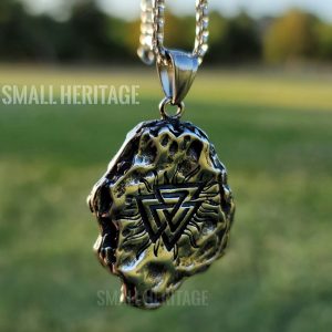 Two-Sided Vegvísir Valknut Pendant Viking Stainless Steel Necklace