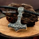 925 Sterling Silver Viking Hammer Mjolnir Pendant Odin Necklace