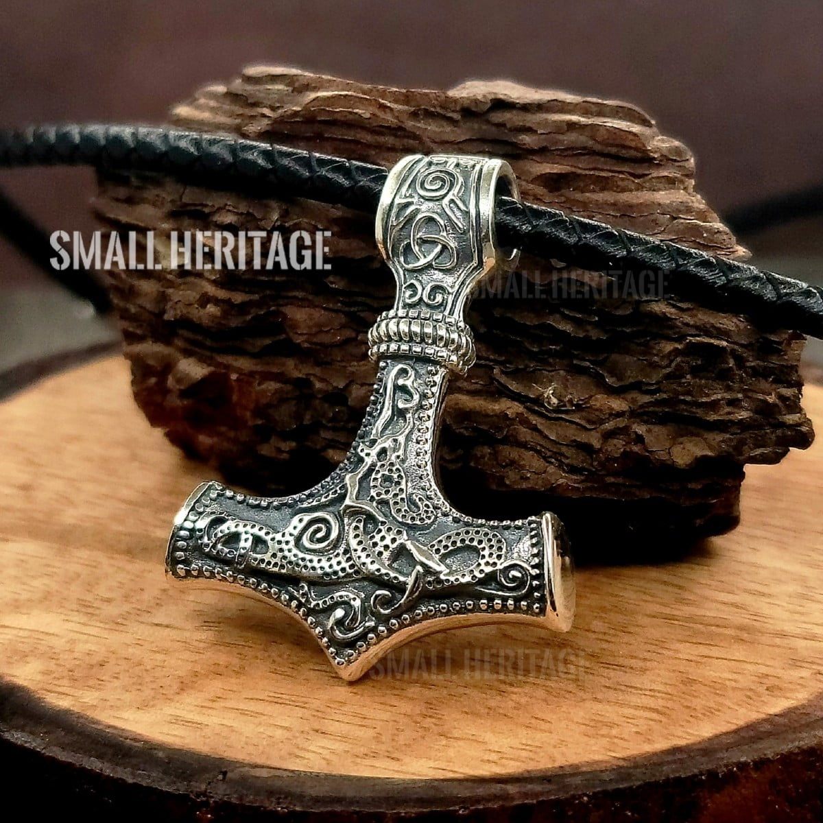 925 Sterling Silver Viking Hammer Mjolnir Pendant Odin Necklace