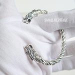 925 Sterling Silver Viking Bracelet Cuff Medieval Style Arm Ring For Men