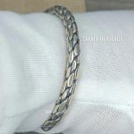 925 Sterling Silver Men Bracelet Vintage Style Cuff Arm Ring Medieval Bangle
