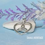Love Knot Necklace 925 Sterling Silver Celtic Amulet Heart Pendant