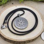 Rotating Viking Stainless Steel Necklace Norse Vegvisir Runes