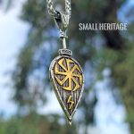 Viking Slavic Stainless Steel Shield Necklace Vegvisir Kolovrat Amulet Rune Men