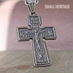 Russian Orthodox Cross Necklace Slavic Stainless Steel Pendant Chain