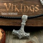 925 Sterling Silver Viking Hammer Mjolnir Pendant Odin Necklace
