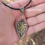 Viking Slavic Stainless Steel Shield Necklace Vegvisir Kolovrat Amulet Rune Men