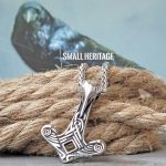 Viking Raven Necklace Mjolnir Stainless Steel Hammer Pendant Chain