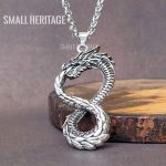Large Dragon Necklace Serpent Eating Its Own Tail infinity The Cycle Of Birth