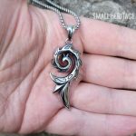Dragon Flame Pendant Stainless Steel Necklace Men Women Amulet