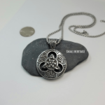 Knot Trinity Necklace Viking Celtic Amulet Stainless Steel Pendant Chain