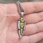 Viking Spear Necklace Stainless Steel Pendant Chain Modern Style Amulet