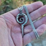 316L Stainless Steel Amulet Necklace Totem Snake Mayan Scepter Pendant