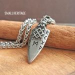 Viking Spear Necklace Stainless Steel Pendant Chain Amulet