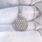 Flower of Life Necklace 925 Sterling Silver Pendant Chain Seed of Life