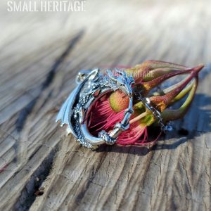 Dragon Necklace 925 Sterling Silver Amulet Pendant 20.8 In Chain