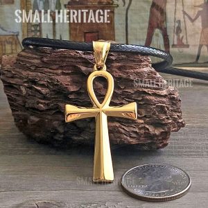 Ankh Necklace Stainless Steel Key Of Life Pendant Chain Ancient Egyptian Amulet
