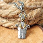 Viking Sword Necklace Stainless Steel Othala Rune Pendant Chain Odal Men Norse