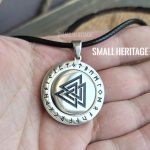 Rotating Stainless Steel Valknut Necklace Viking Pendant Norse Runes