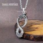 Large Dragon Necklace Serpent Eating Its Own Tail infinity The Cycle Of Birth