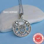 Viking Necklace 925 Sterling Silver Axe Knot Pendant Amulet Shield