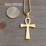 Ankh Necklace Stainless Steel Key Of Life Pendant Chain Ancient Egyptian Amulet