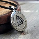 Rotating Stainless Steel Valknut Necklace Viking Pendant Norse Runes