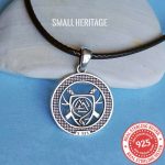 Viking Necklace 925 Sterling Silver Axe Knot Pendant Amulet Shield