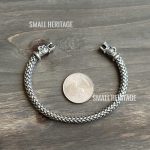 SMALL HERITAGE 925 Sterling Silver Viking Bracelet Norse Cuff Medieval Style Arm Ring