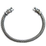 SMALL HERITAGE 925 Sterling Silver Viking Bracelet Norse Cuff Medieval Style Arm Ring
