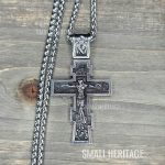 Large Orthodox Cross Necklace Stainless Steel Slavic Crucifix Pendant