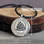 Rotating Stainless Steel Valknut Necklace Viking Pendant Norse Runes