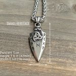 Viking Spear Necklace Stainless Steel Pendant Chain Amulet