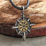 Viking Vegvisir Compass Necklace Stainless Steel Pendant Amulet