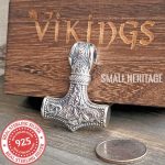Viking Hammer Necklace 925 Sterling Silver Mjolnir Pendant