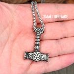Thor Hammer Viking Necklace Stainless Steel Pendant Norse Mjolnir