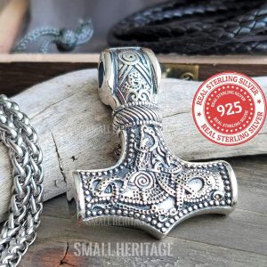 Viking Hammer Necklace 925 Sterling Silver Mjolnir Pendant