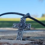 Lion Cross Necklace Stainless Steel Christian Pendant Medieval Style