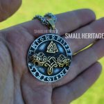Wolf Necklace Stainless Steel Geri & Freki Pendant Rune Valknut Viking