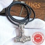 Viking Hammer Necklace 925 Sterling Silver Mjolnir Pendant