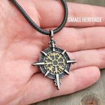 Viking Vegvisir Compass Necklace Stainless Steel Pendant Amulet