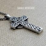 Celtic Cross Necklace Irish Knot Pendant Viking Stainless Steel