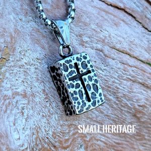 Cross Necklace Ancient Style Christian Amulet Stainless Steel Pendant Men Women
