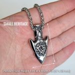 Viking Spear Necklace Two-Sided Valknut Vegvísir Amulet