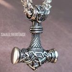 Large Viking Stainless Steel Necklace Norse Amulet