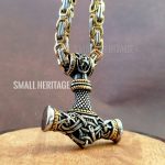 Large Viking Thor Hammer Mjolnir Necklace Norse Amulet