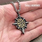 Viking Vegvisir Compass Necklace Stainless Steel Pendant Amulet