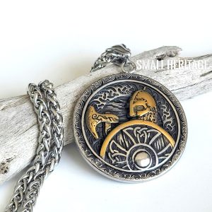Viking Warrior Necklace Stainless Steel Pendant Chain Nordic Berserk