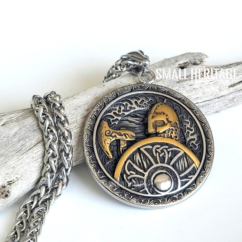 Viking Warrior Necklace Stainless Steel Pendant Chain Nordic Berserk